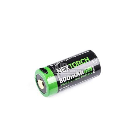 Batterie rechargeable 16340 3.6V 800 mAh avec port USB type-C